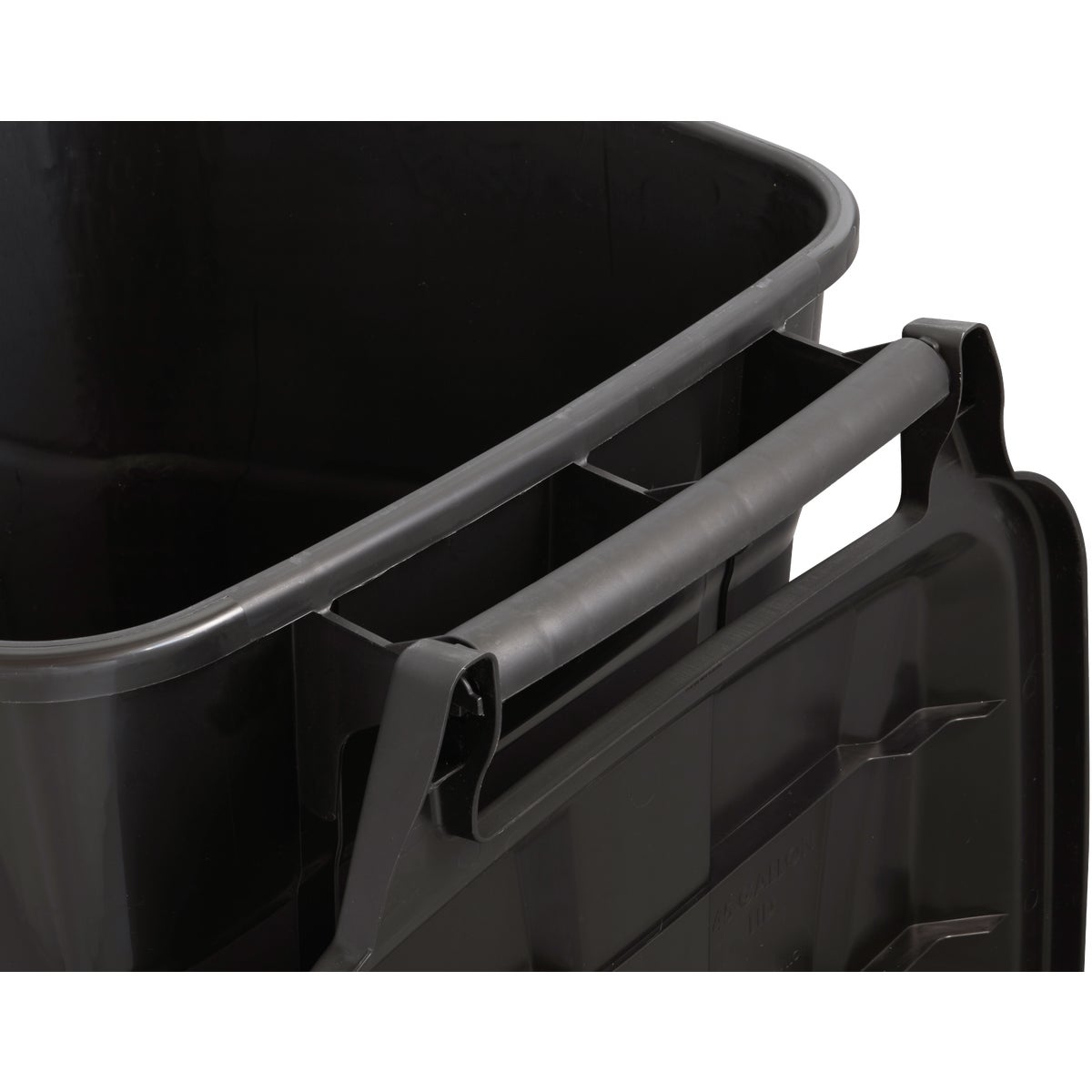 United Solutions Rough and Rugged 45 Gal. Wheeled Trash Can with Attached Lid Image 3