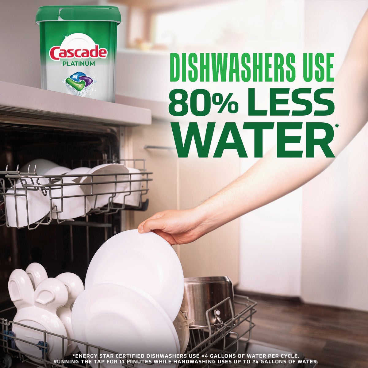 Cascade Platinum Action Pacs Fresh Dishwasher Detergent Tabs (12-Count) Image 4