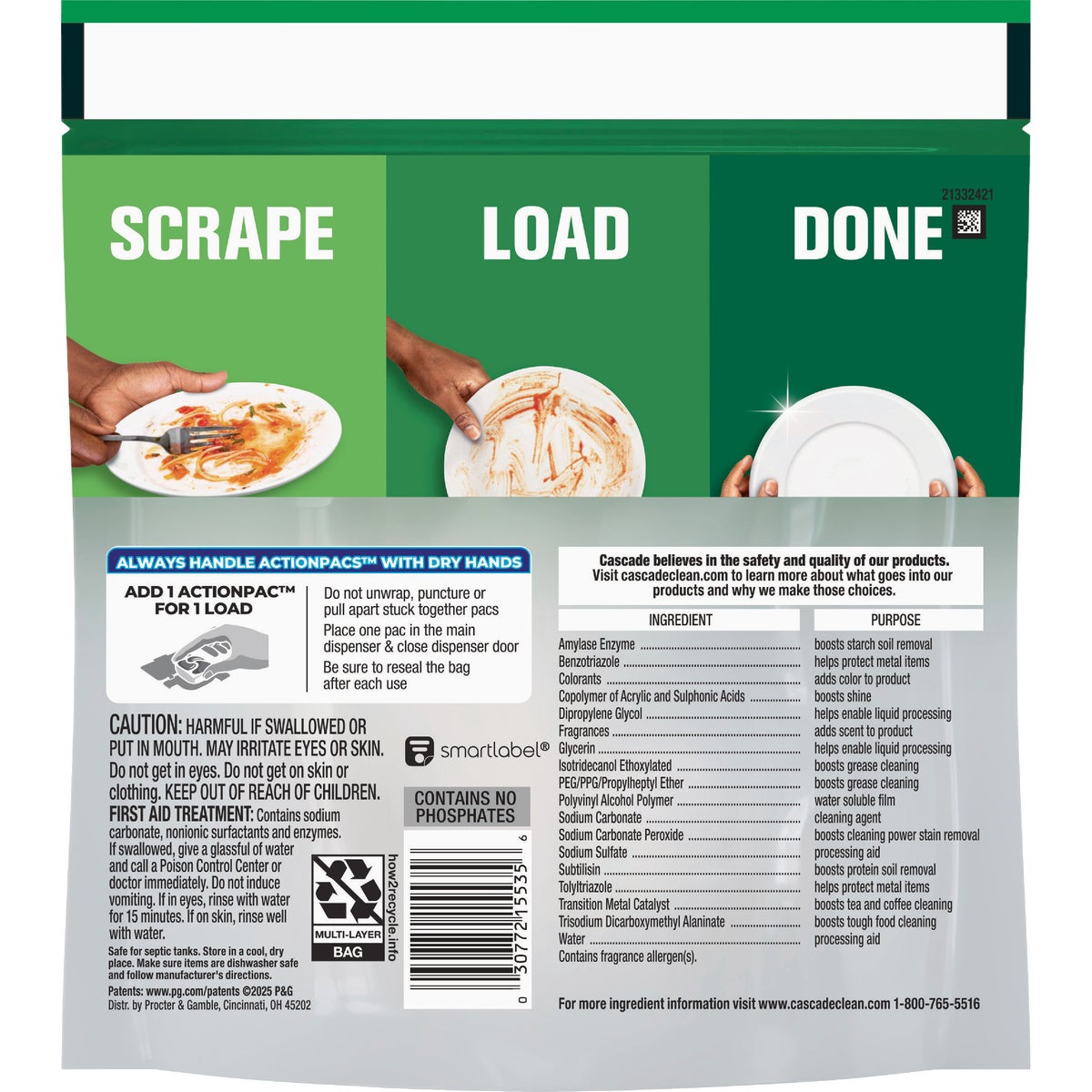 Cascade Platinum Action Pacs Fresh Dishwasher Detergent Tabs (12-Count) Image 2