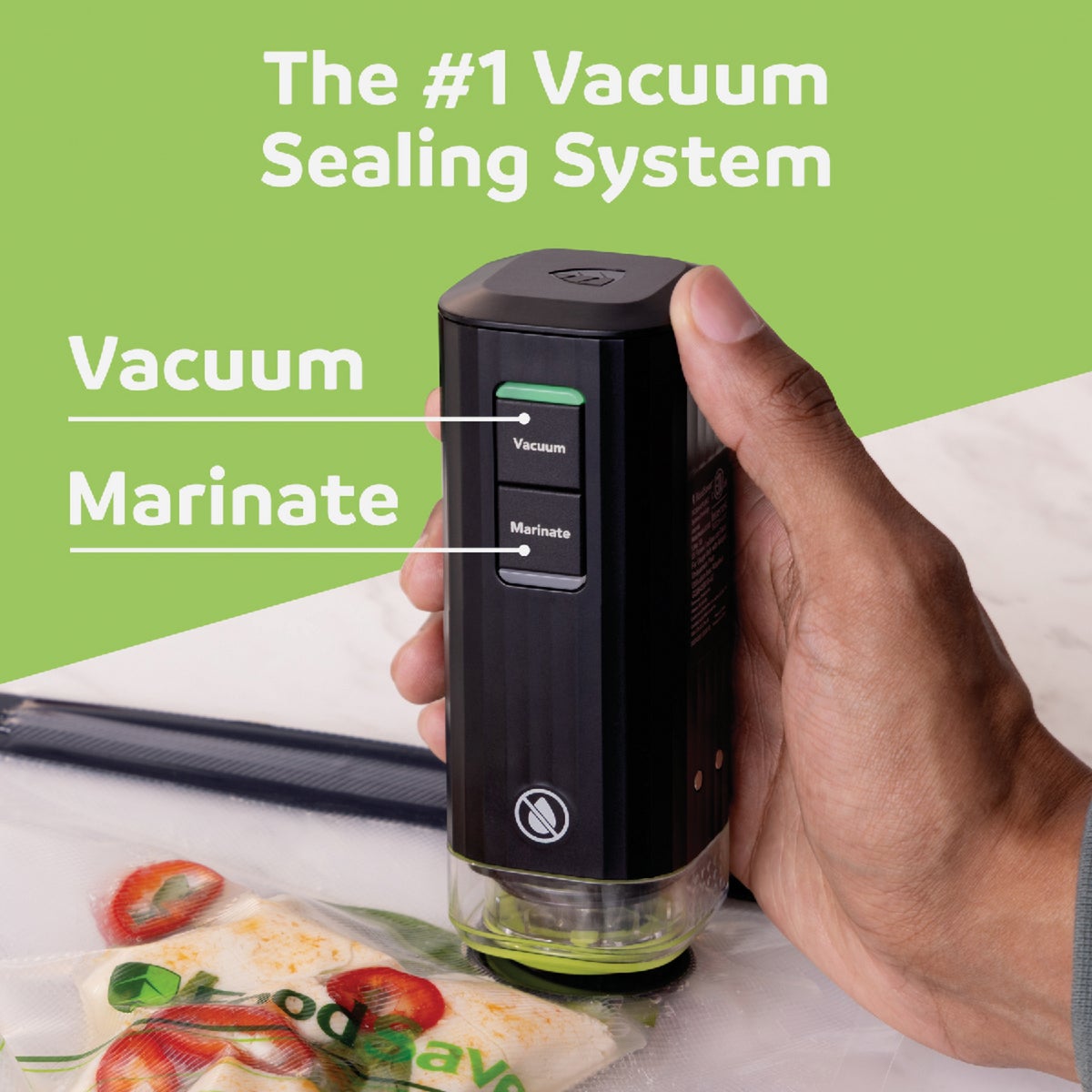 FoodSaver Mini Cordless Vacuum Sealer with Charging Dock, Black Image 2