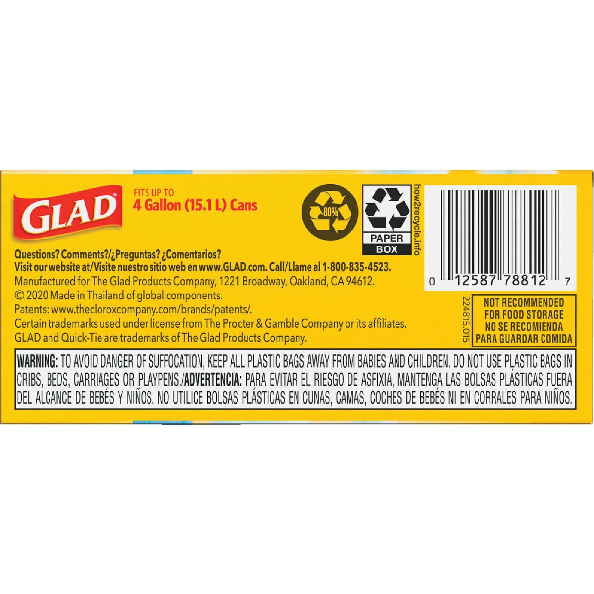 Glad 4 Gal. White Febreze Fresh OdorShield Small Trash Bag Image 4