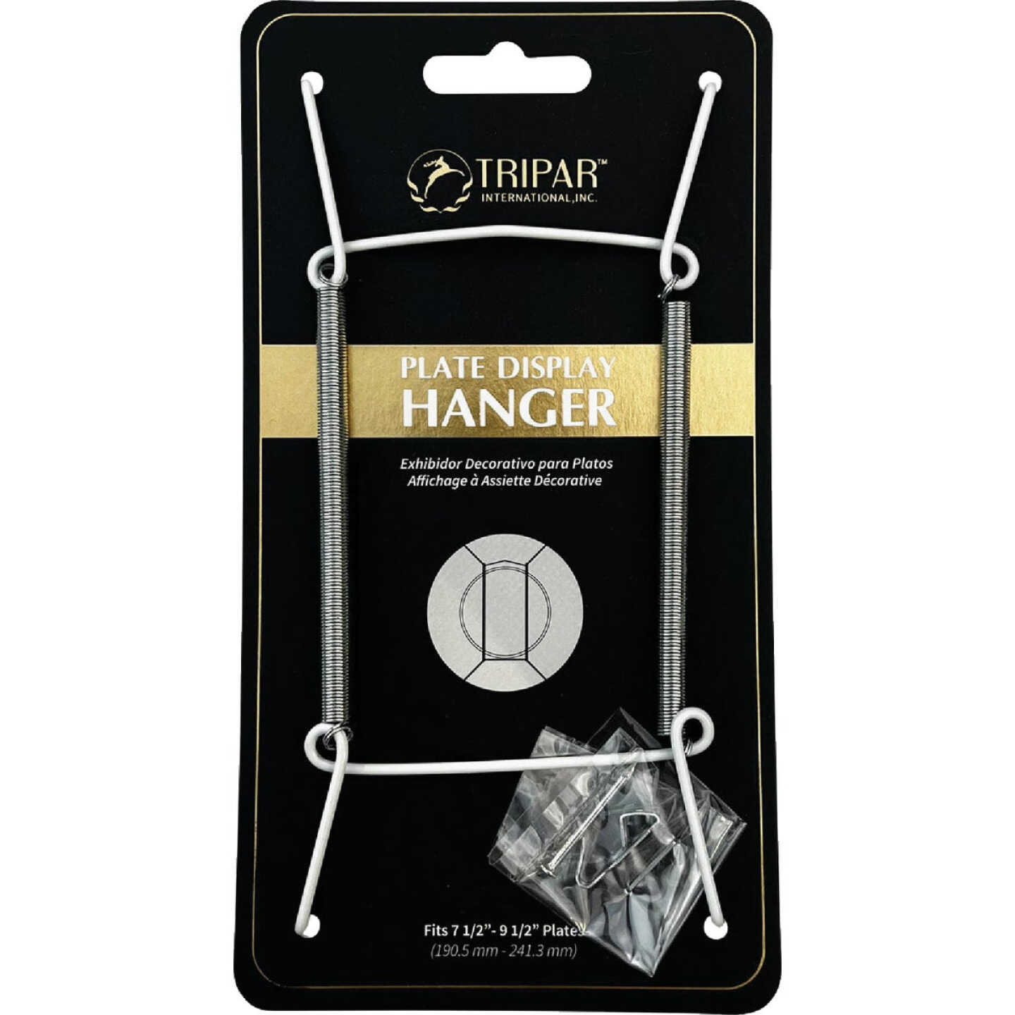 Tripar 7 In. to 9 In. White Vinyl Plate Hanger Image 1