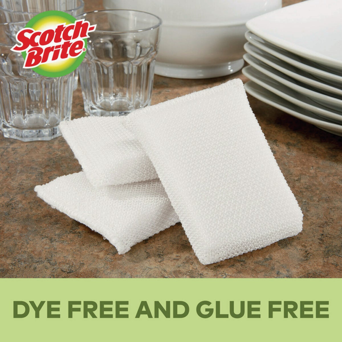Scotch-Brite Greener Clean Non Scratch All Purpose Scrubbers, 2.6 In. x 4.1 In. x 0.7 In. Image 5