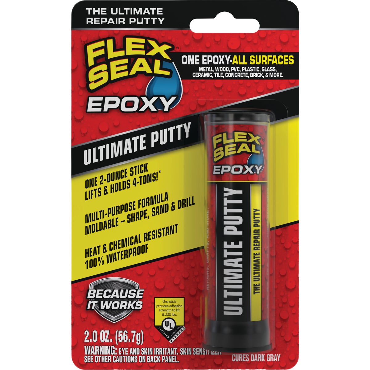 Flex Seal Epoxy 2 Oz. Ultimate Putty, Dark Gray