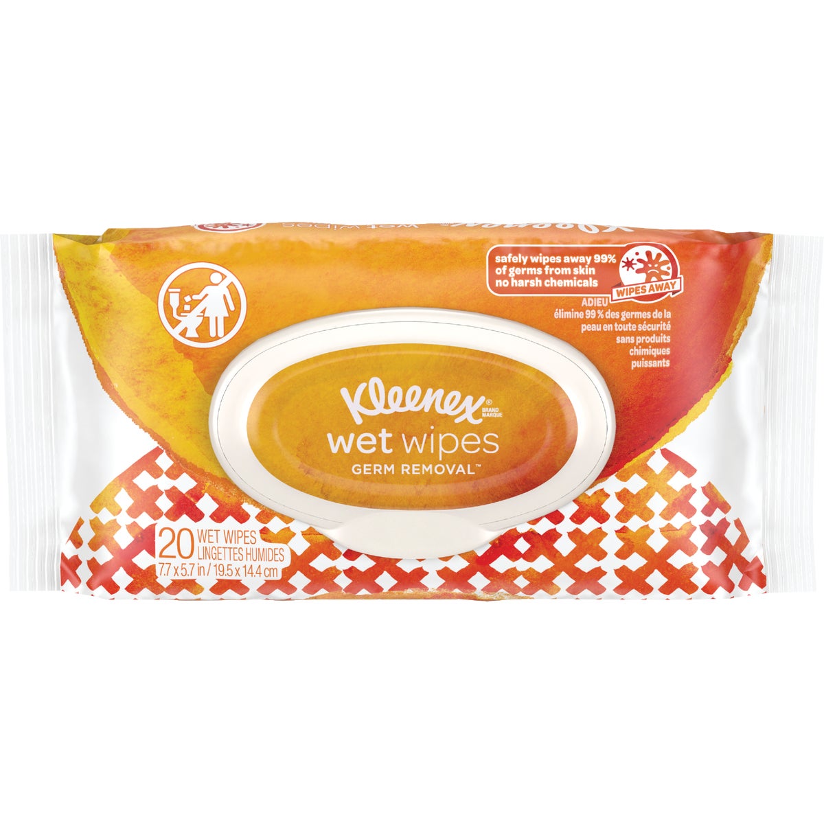 Kleenex Germ Removal Wet Wipes Flip-Top Pack (20-Count)