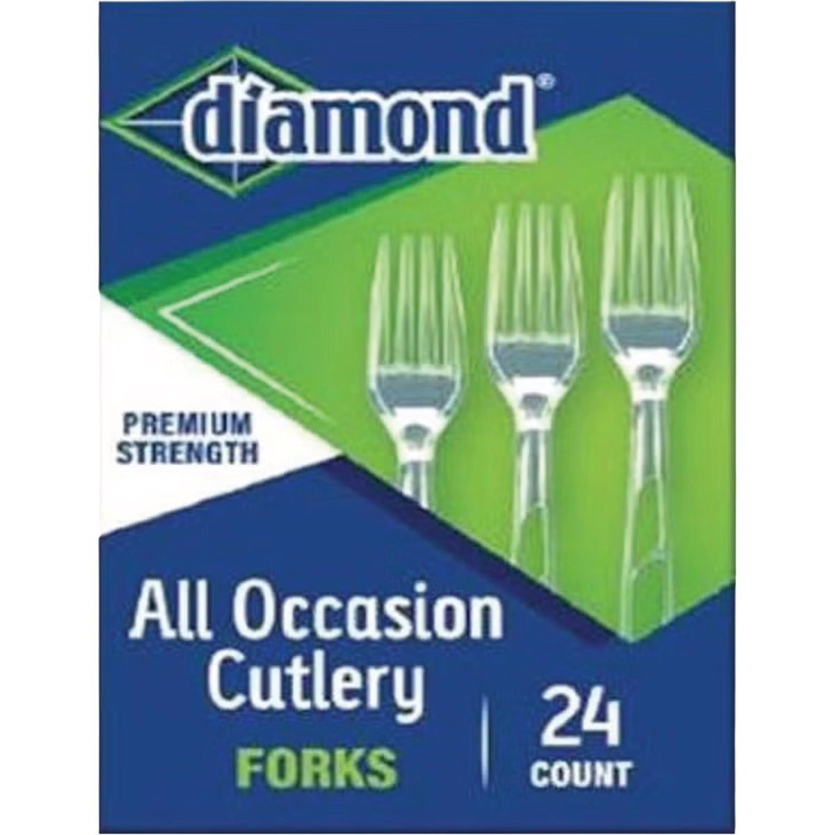 Diamond Clear Plastic Heavyweight Forks (24 Ct.)