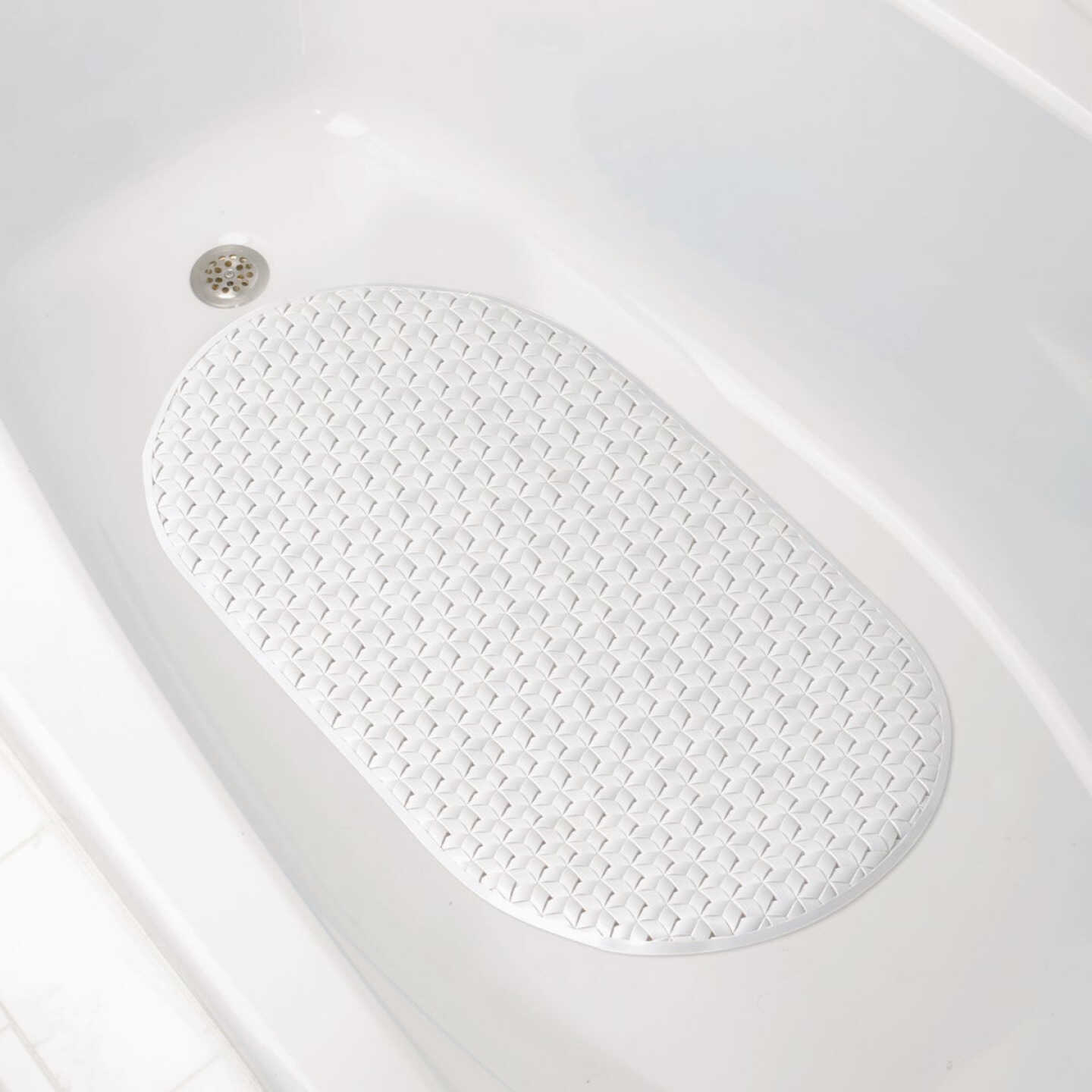 Zenna Home 27-1/2 In. x 15-1/2 In. White Non-Slip Bath Mat Image 2