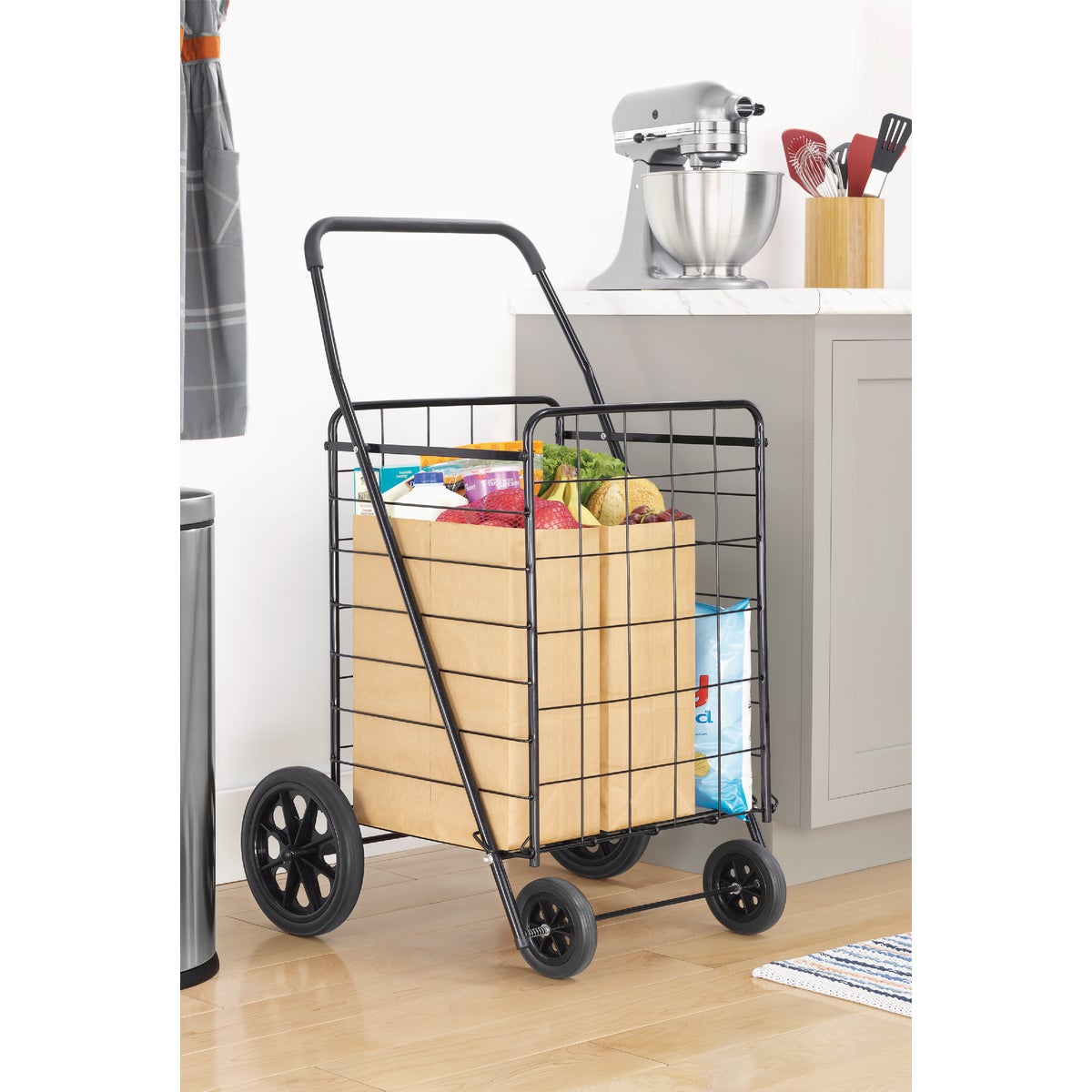 Whitmor Extra Large Black Steel Frame Deluxe Utility Cart Image 2