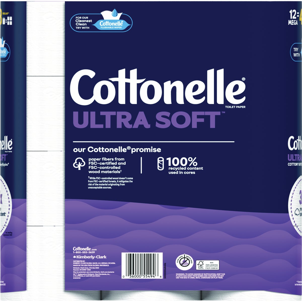 Cottonelle Ultra Soft Toilet Paper (12 Mega Rolls) Image 2