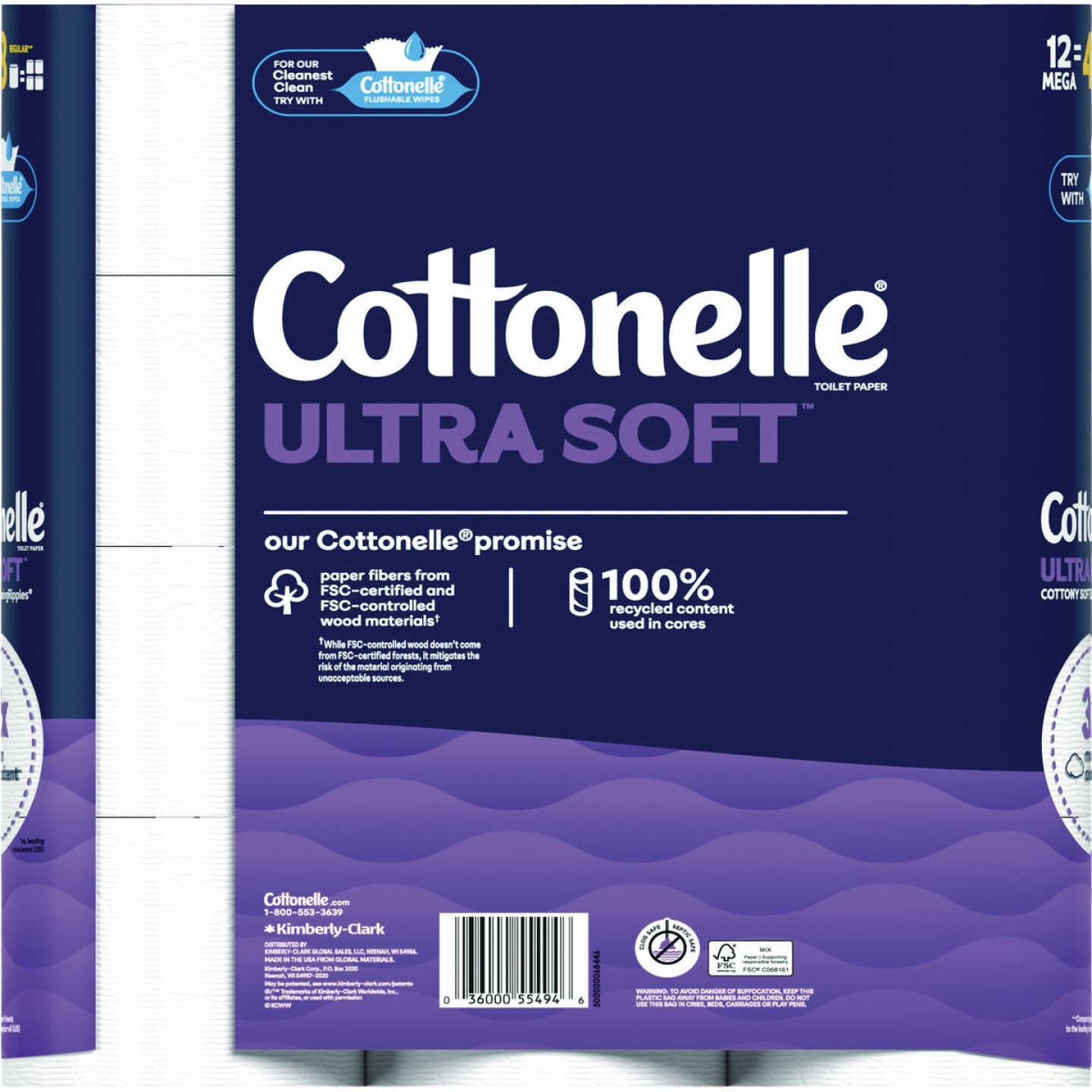 Cottonelle Ultra Soft Toilet Paper (12 Mega Rolls) Image 2