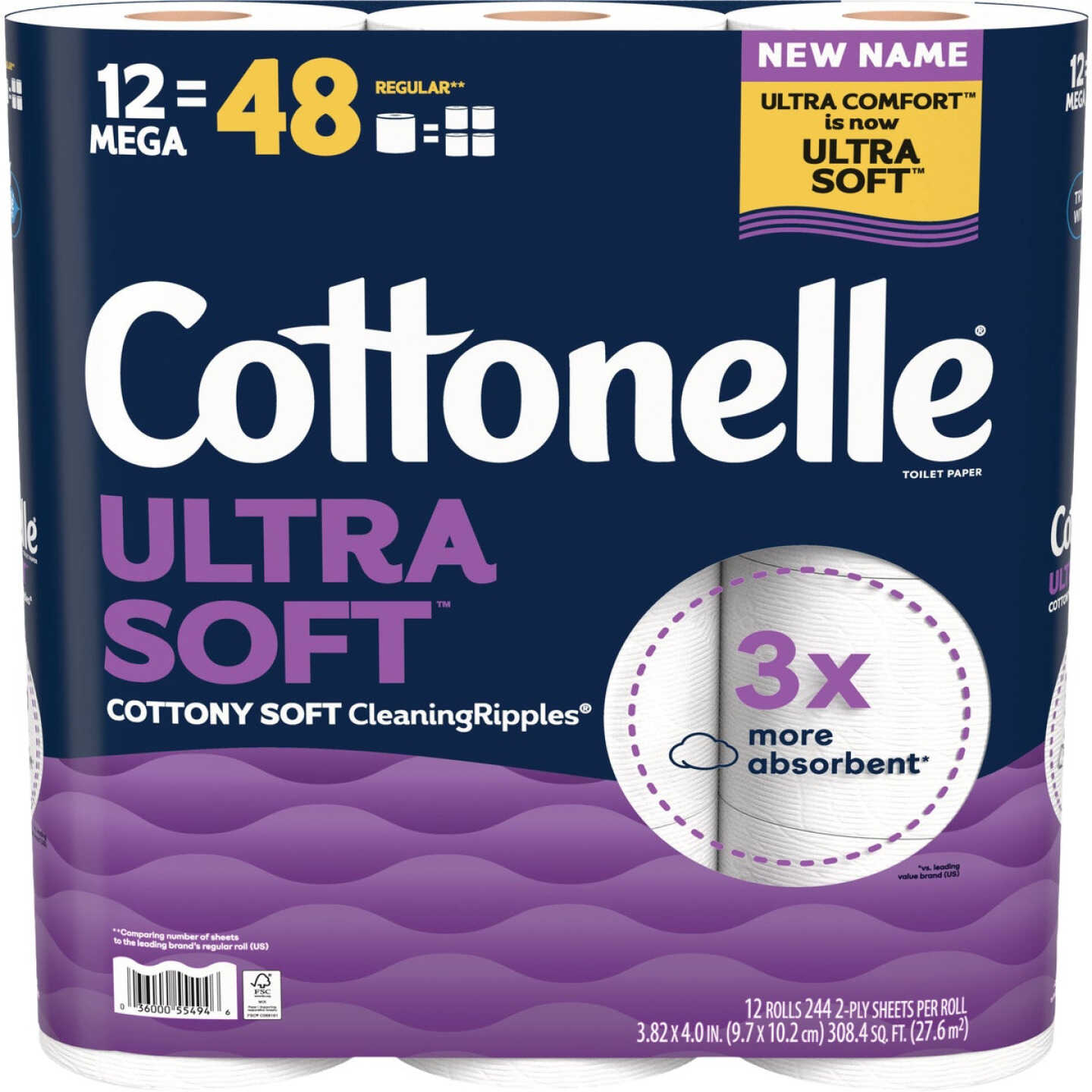 Cottonelle Ultra Soft Toilet Paper (12 Mega Rolls) Image 1