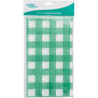 Smart Savers 52 In. W. x 70 In. L. Green & White Checkerboard Tablecloth Image 1