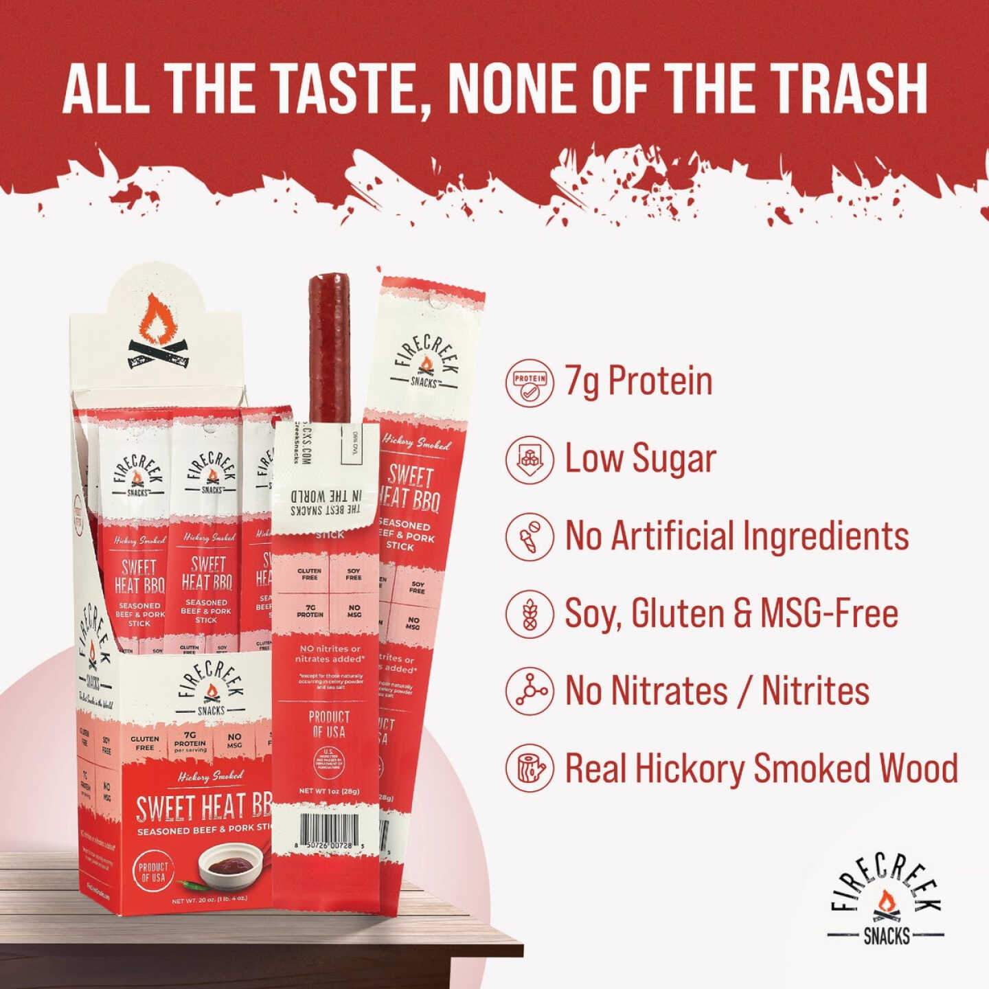 FireCreek 1 Oz. Sweet Heat BBQ Meat Stick Image 2