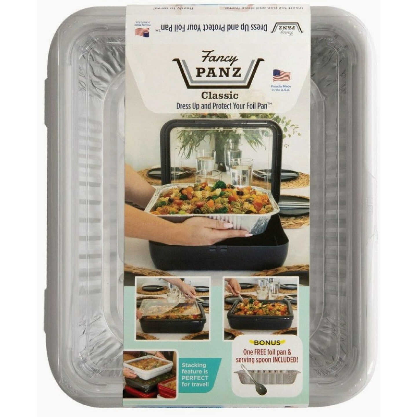 Fancy Panz Classic White Baking Carrier with Foil Pan and Serving Spoon Image 1