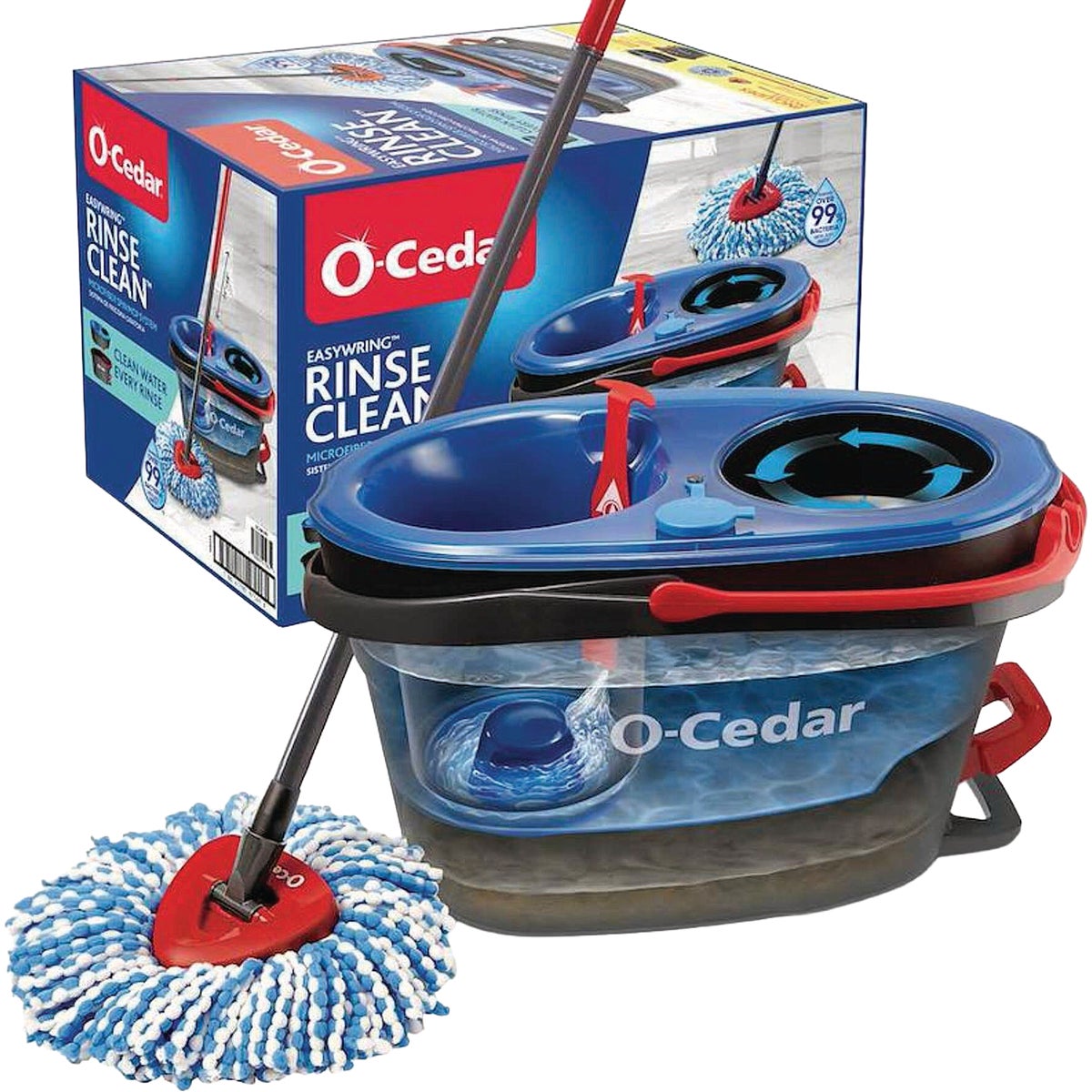 O-Cedar Rinse Clean Mop Kit with Bucket, Mop & Microfiber Head