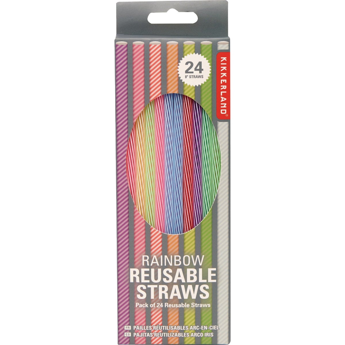 Kikkerland 8 In. Rainbow Reusable Straws (24-Pack) Image 2