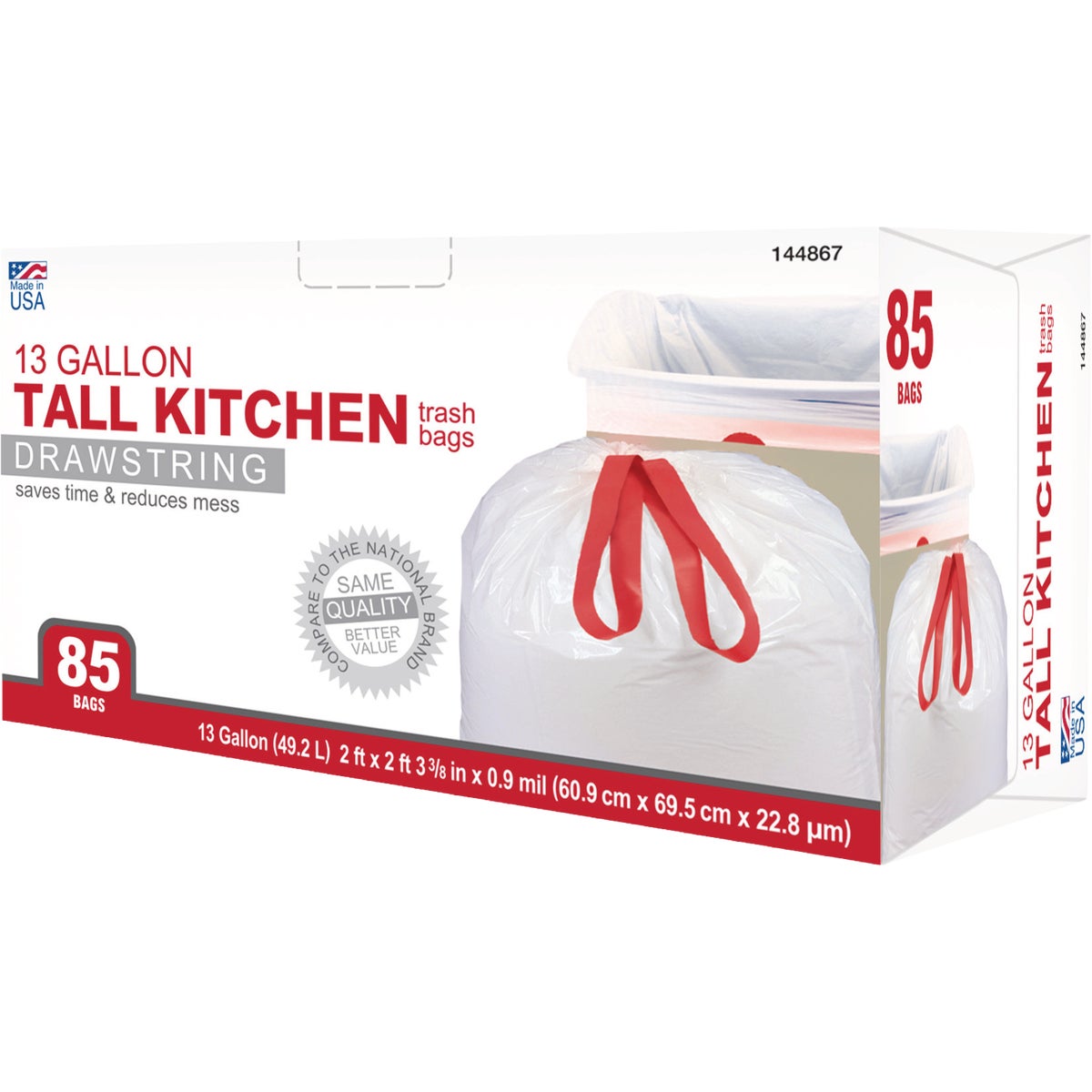 True Value 13 Gal. Drawstring Tall Kitchen Trash Bags (85-Count) Image 2