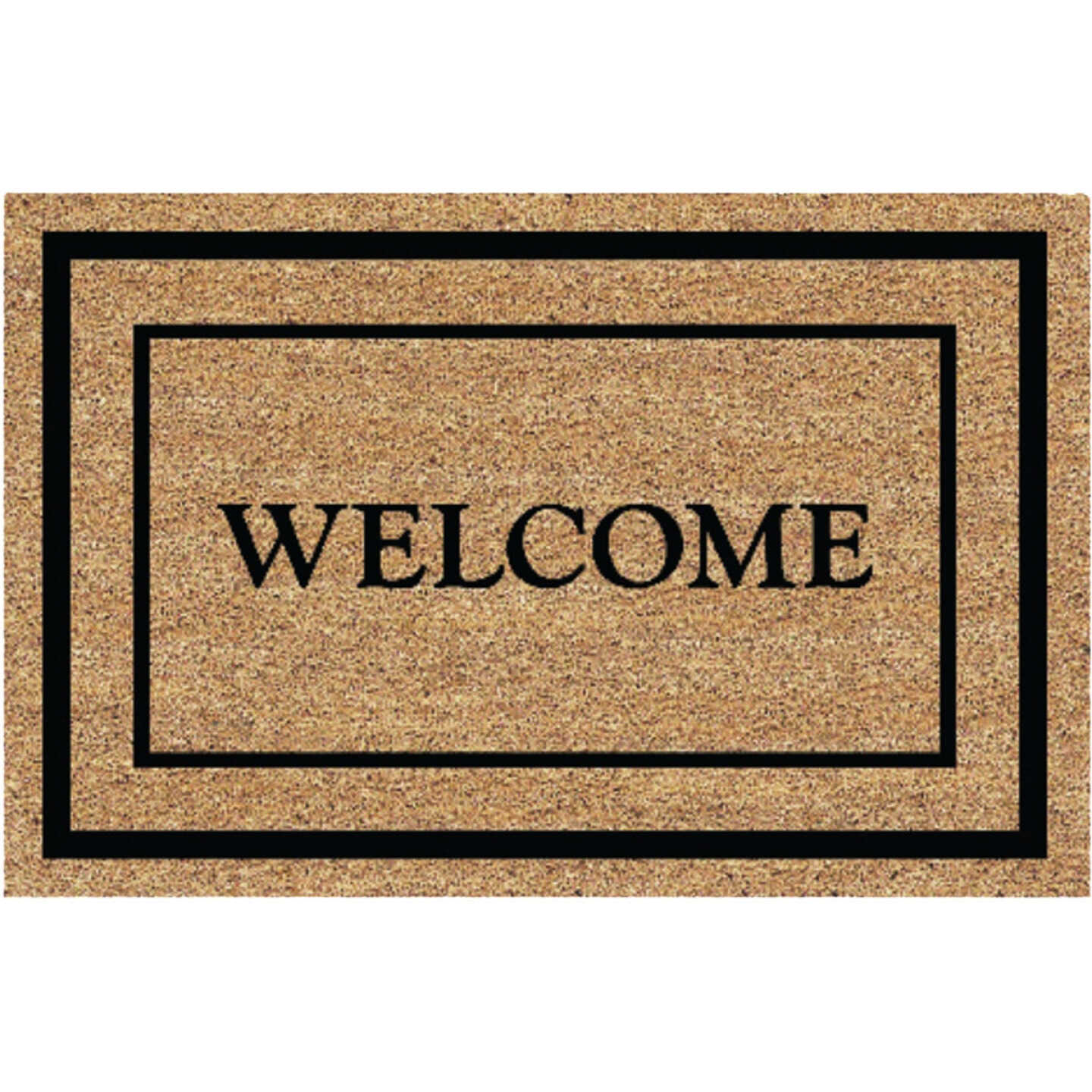FanMats 24 In. x 36 In. Classic Welcome Natural Coir Door Mat Image 1