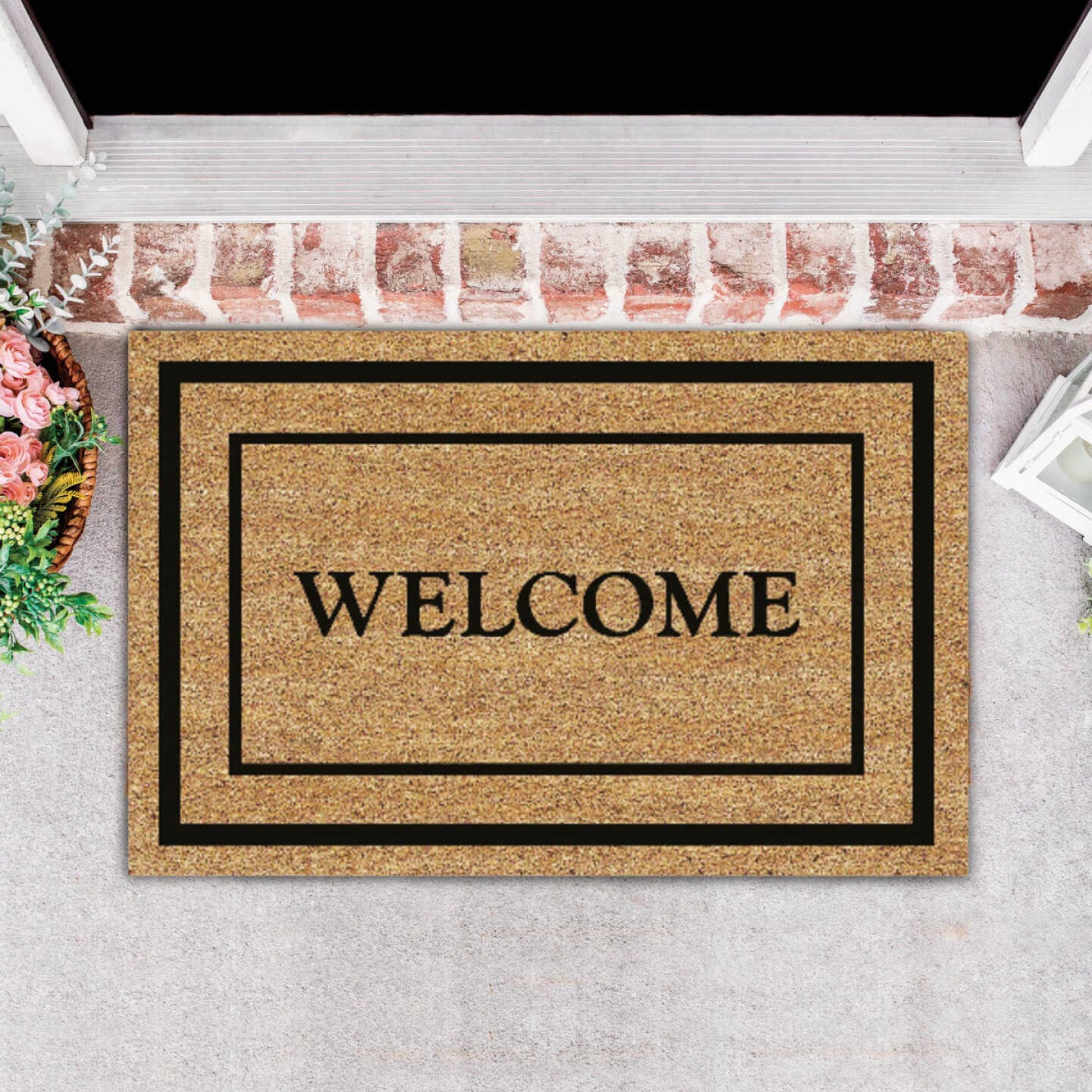 FanMats 24 In. x 36 In. Classic Welcome Natural Coir Door Mat Image 4