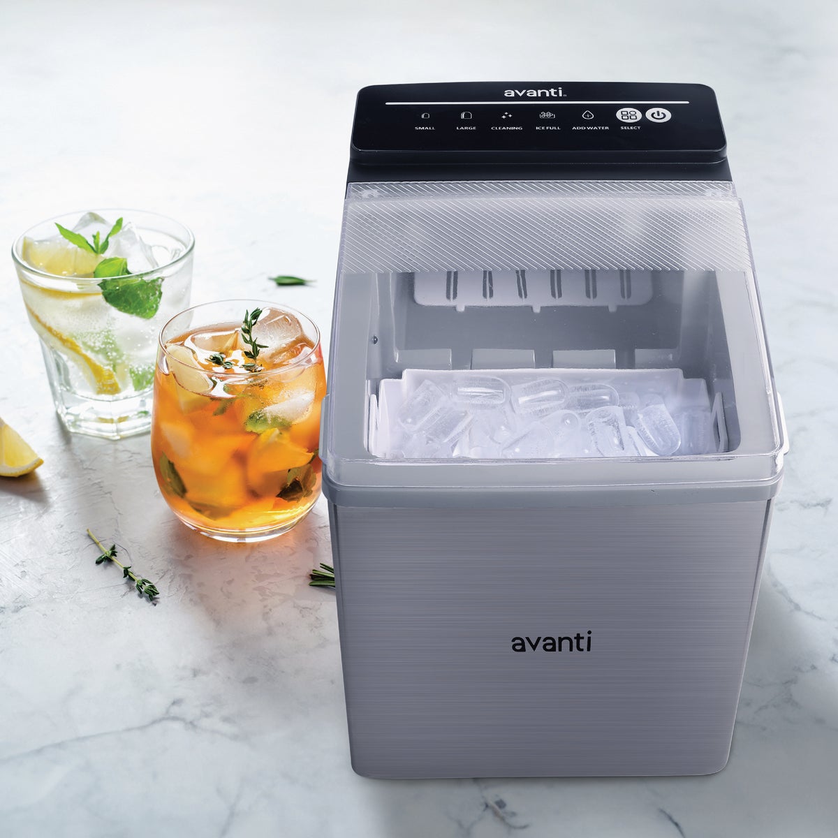 Avanti 33 Lb. Stainless Steel Portable Countertop Bullet Ice Maker Image 2