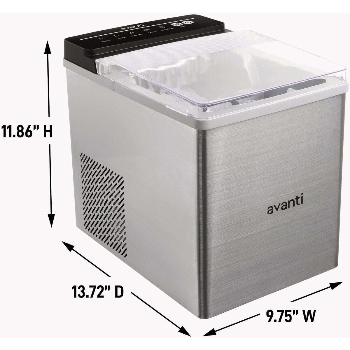Avanti 33 Lb. Stainless Steel Portable Countertop Bullet Ice Maker Image 3