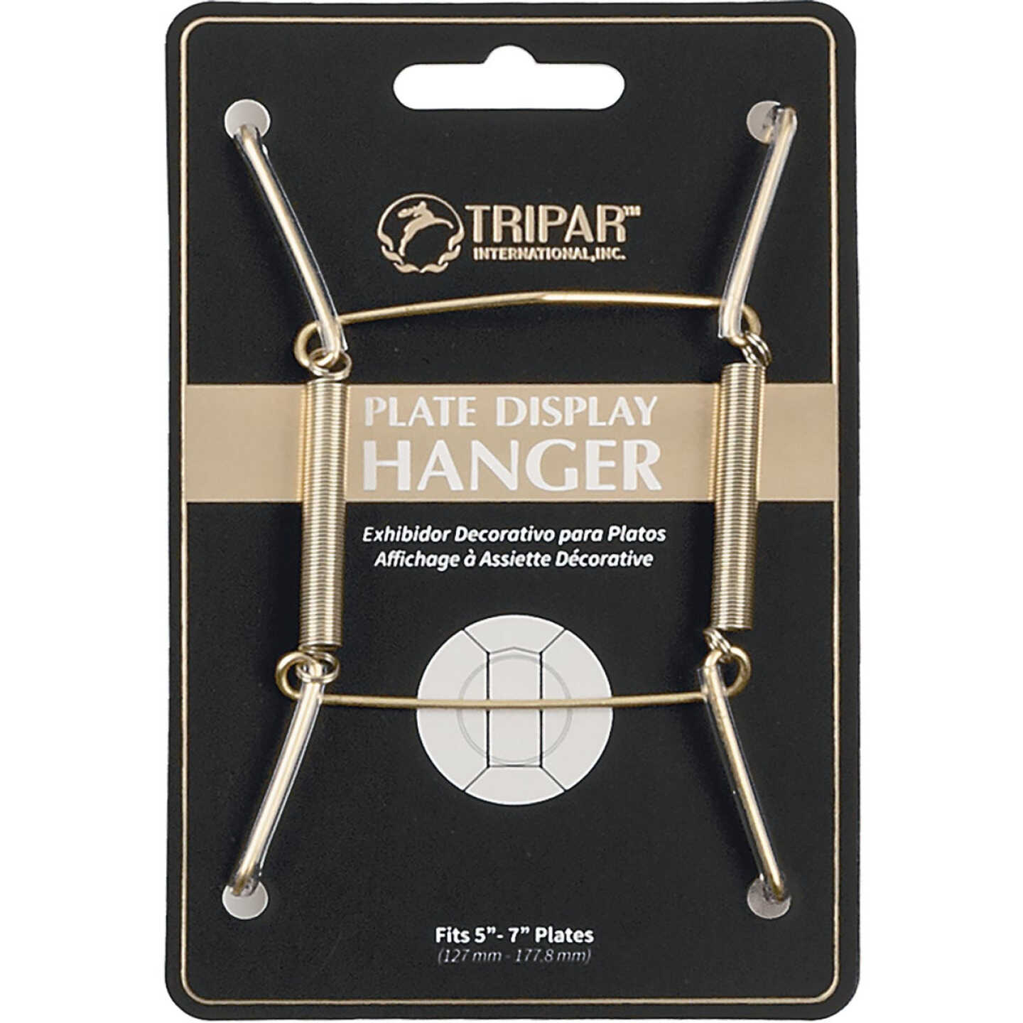 Tripar 5 In. to 7 In. Brass Wire Plate Hanger, 2 Lb. Weight Capacity Image 1