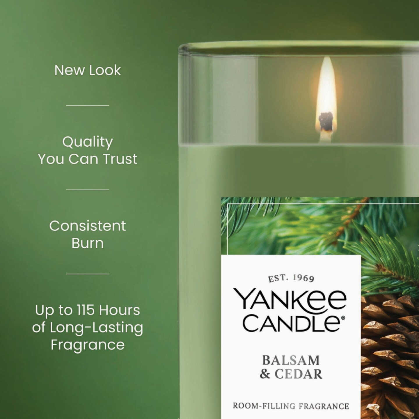 Yankee Candle 14-1/4 Oz. Balsam & Cedar Medium Pillar Candle Image 6
