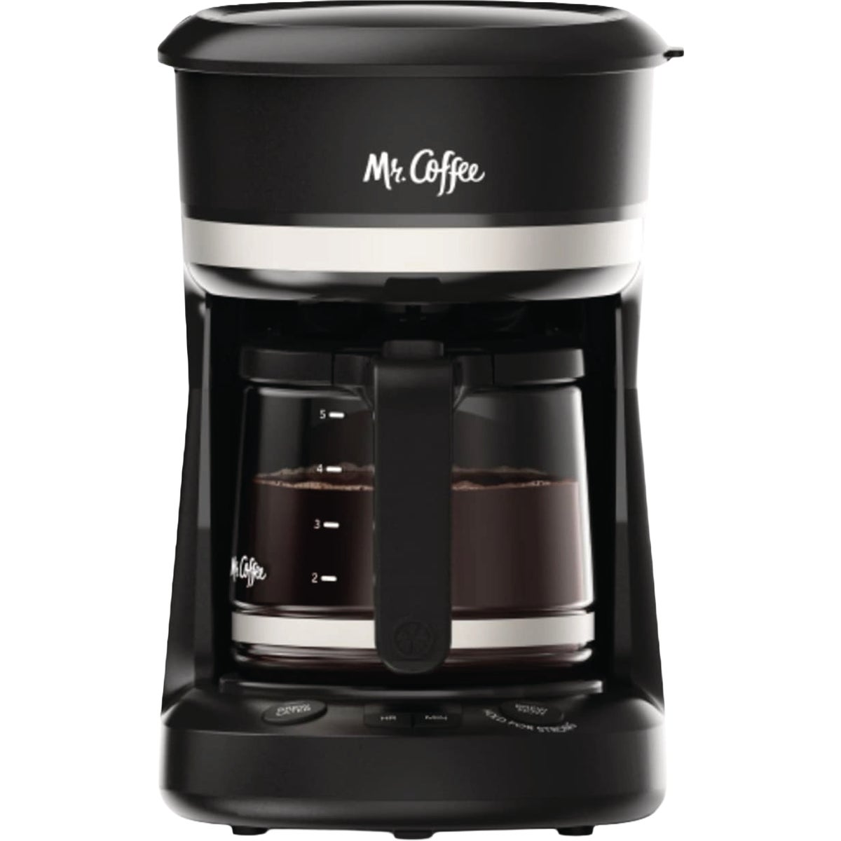 Mr. Coffee 5 Cup Programmable Coffee Maker with Strong Brew Mode, Black