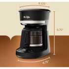 Mr. Coffee 5 Cup Programmable Coffee Maker with Strong Brew Mode, Black Image 2
