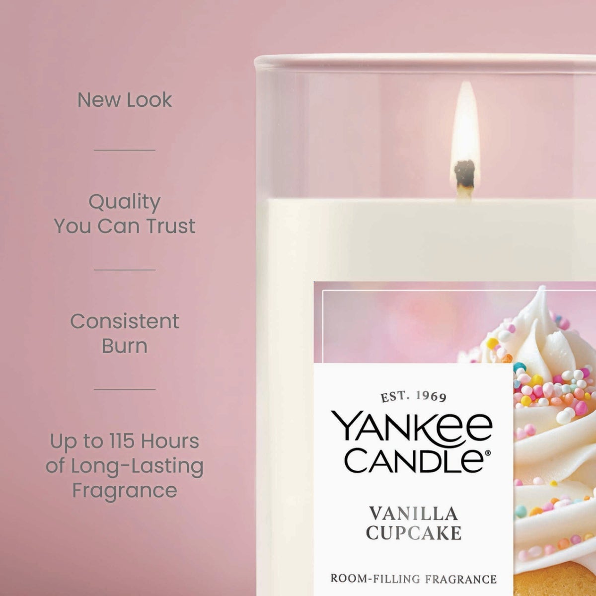 Yankee Candle 14-1/4 Oz. Vanilla Cupcake Medium Pillar Candle Image 3