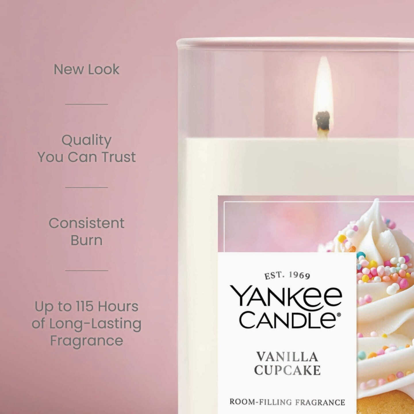 Yankee Candle 14-1/4 Oz. Vanilla Cupcake Medium Pillar Candle Image 3