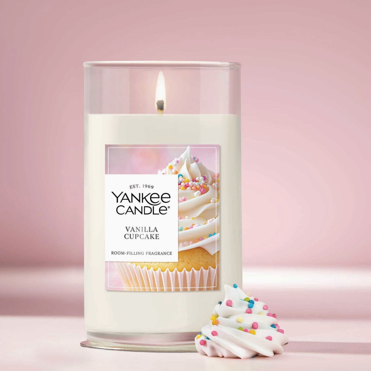 Yankee Candle 14-1/4 Oz. Vanilla Cupcake Medium Pillar Candle Image 4