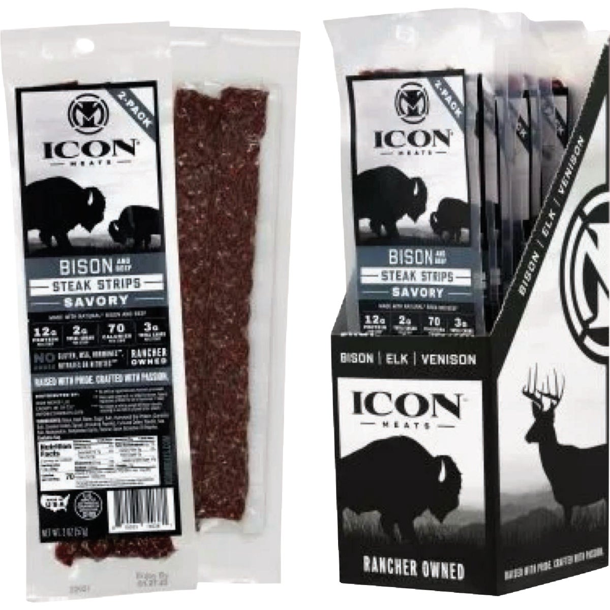 ICON Meats 2 Oz. Savory Bison Strip