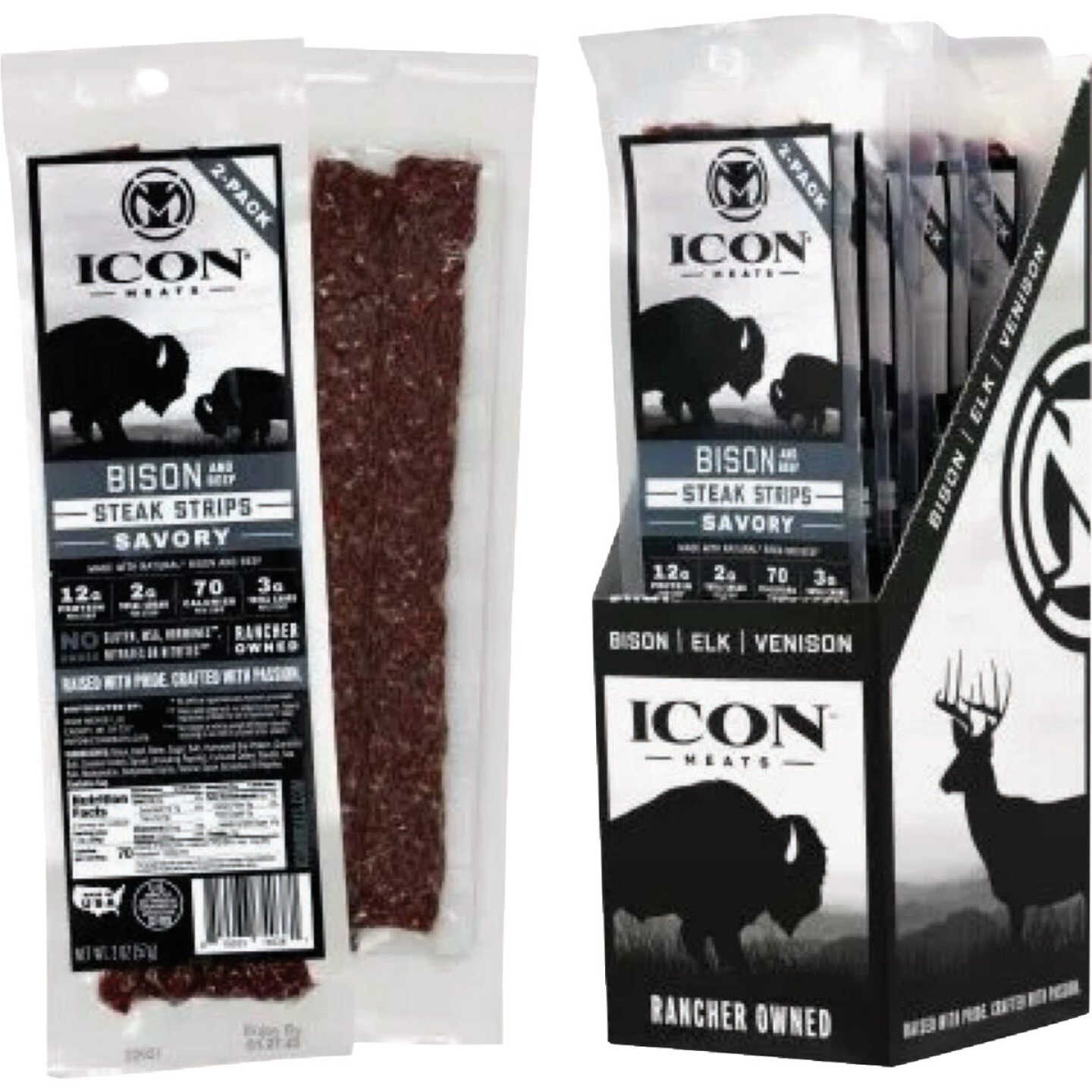 ICON Meats 2 Oz. Savory Bison Strip Image 1
