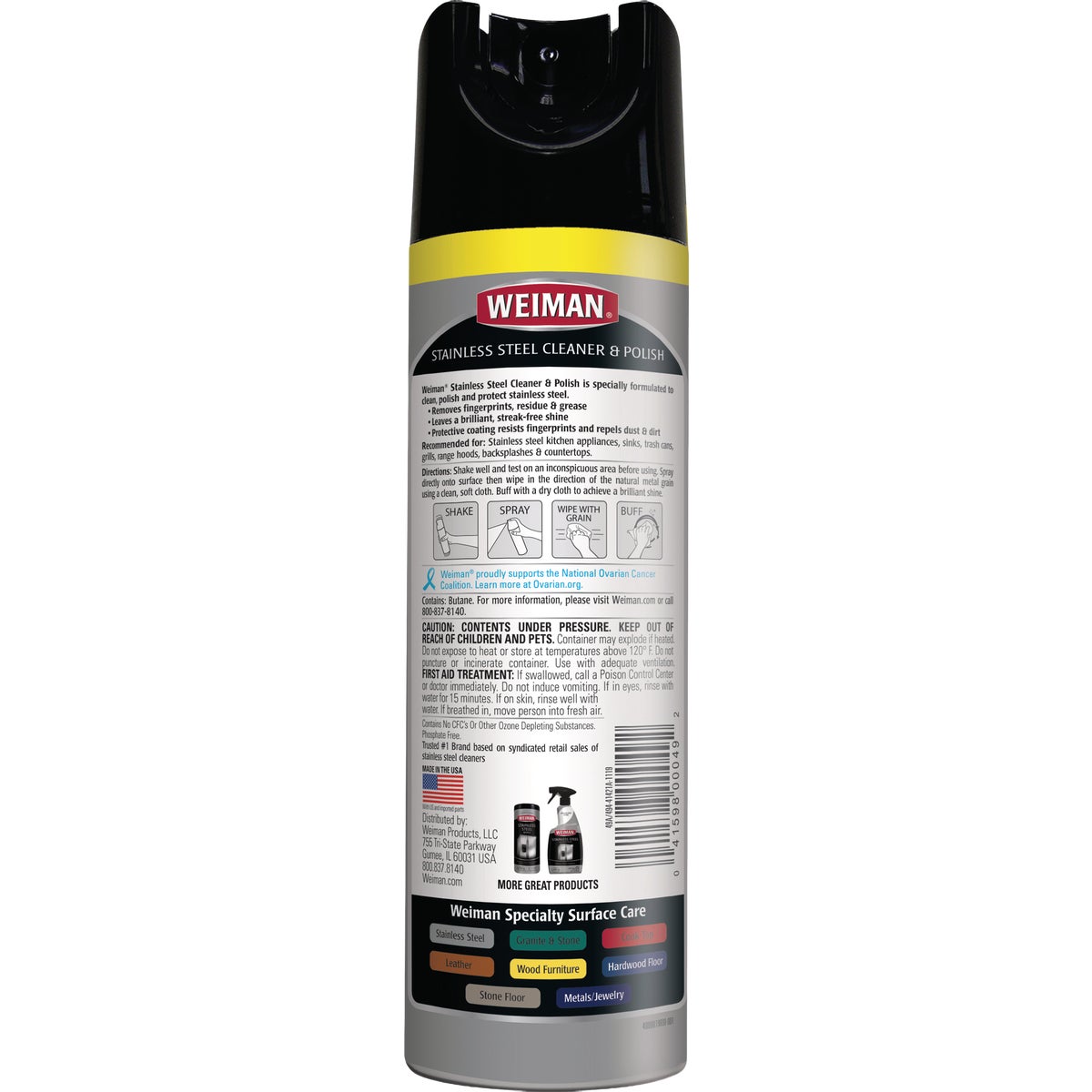 Weiman 17 Oz. Aerosol Stainless Steel Cleaner & Polish Image 2