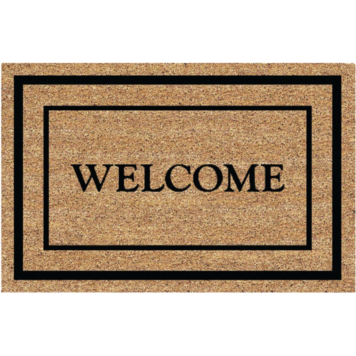 FanMats 18 In. x 30 In. Classic Welcome Natural Coir Door Mat