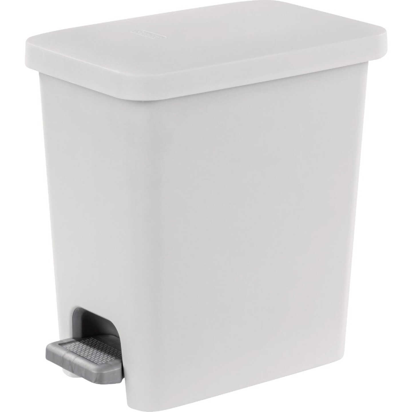 Sterilite 2.7 Gal. White Rectangular Step-on Wastebasket Image 1