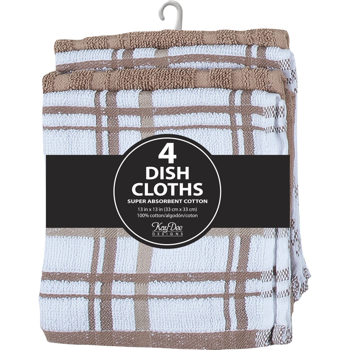  Kay Dee Designs Taupe Dish Cloth Set (4-Piece) Image 2