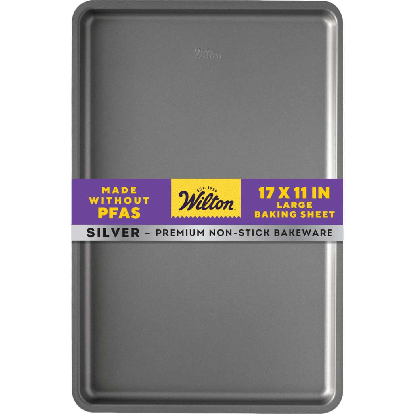 Wilton Silver 17 In. x 11 In. Large Non-Stick Baking Sheet Image 1