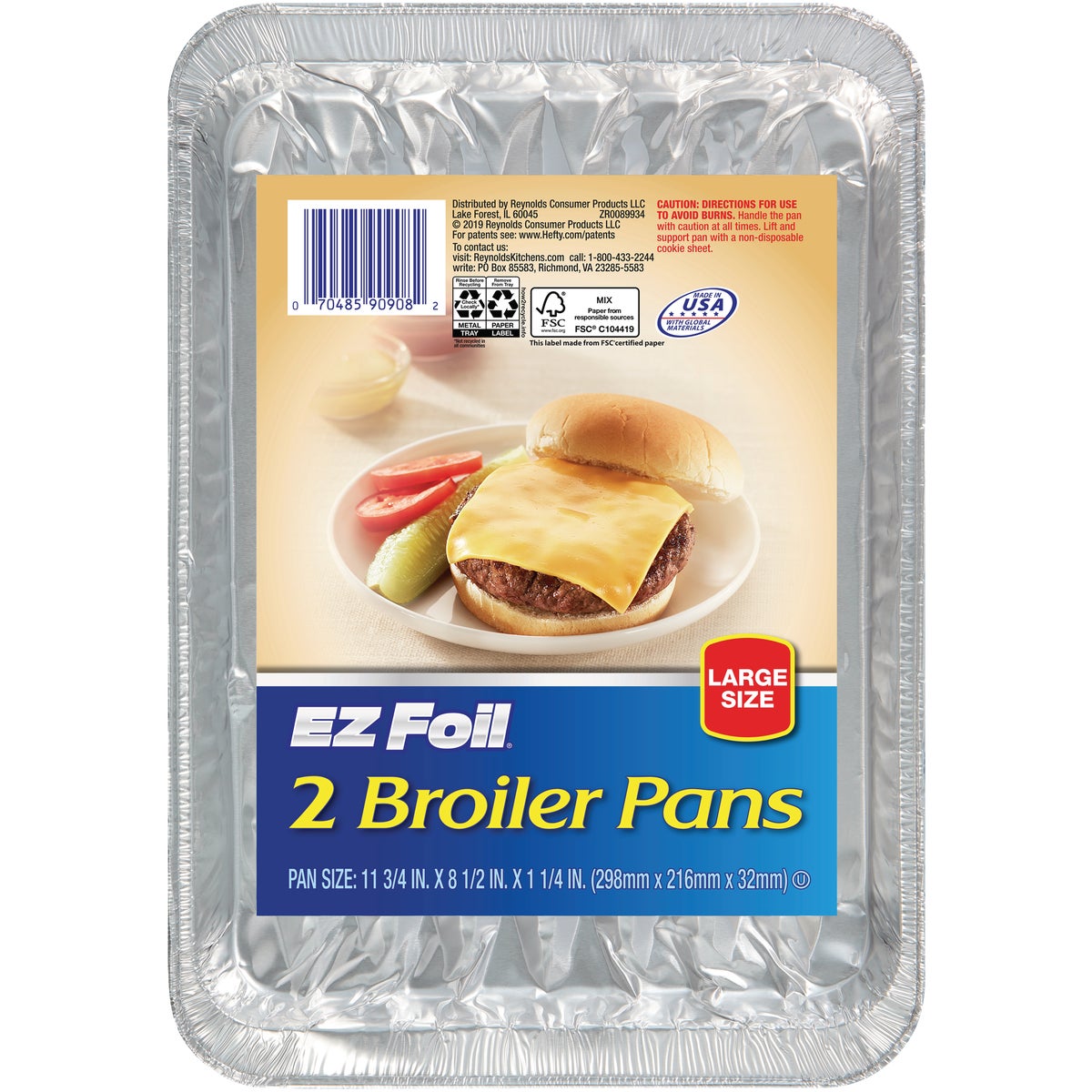 EZ Foil 11-3/4 In. x 8-1/2 In. x 1-1/4 In. Broiler Pan (2-Pack)