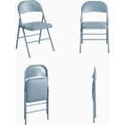 COSCO Premium Gray Vinyl Padded Metal Folding Chair Image 3