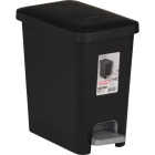 Sterilite 2.7 Gal. Black Rectangular Step-on Wastebasket Image 1