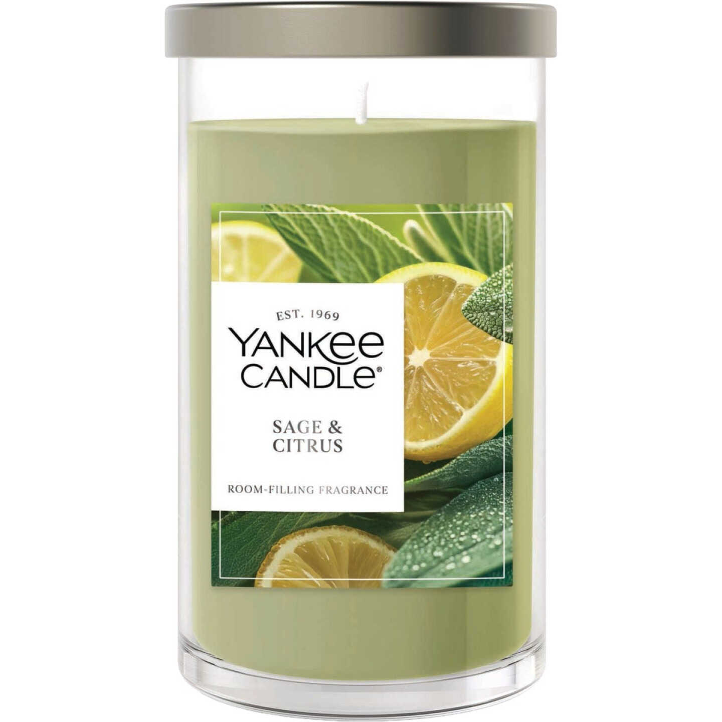 Yankee Candle 14-1/4 Oz. Sage & Citrus Medium Pillar Candle Image 1