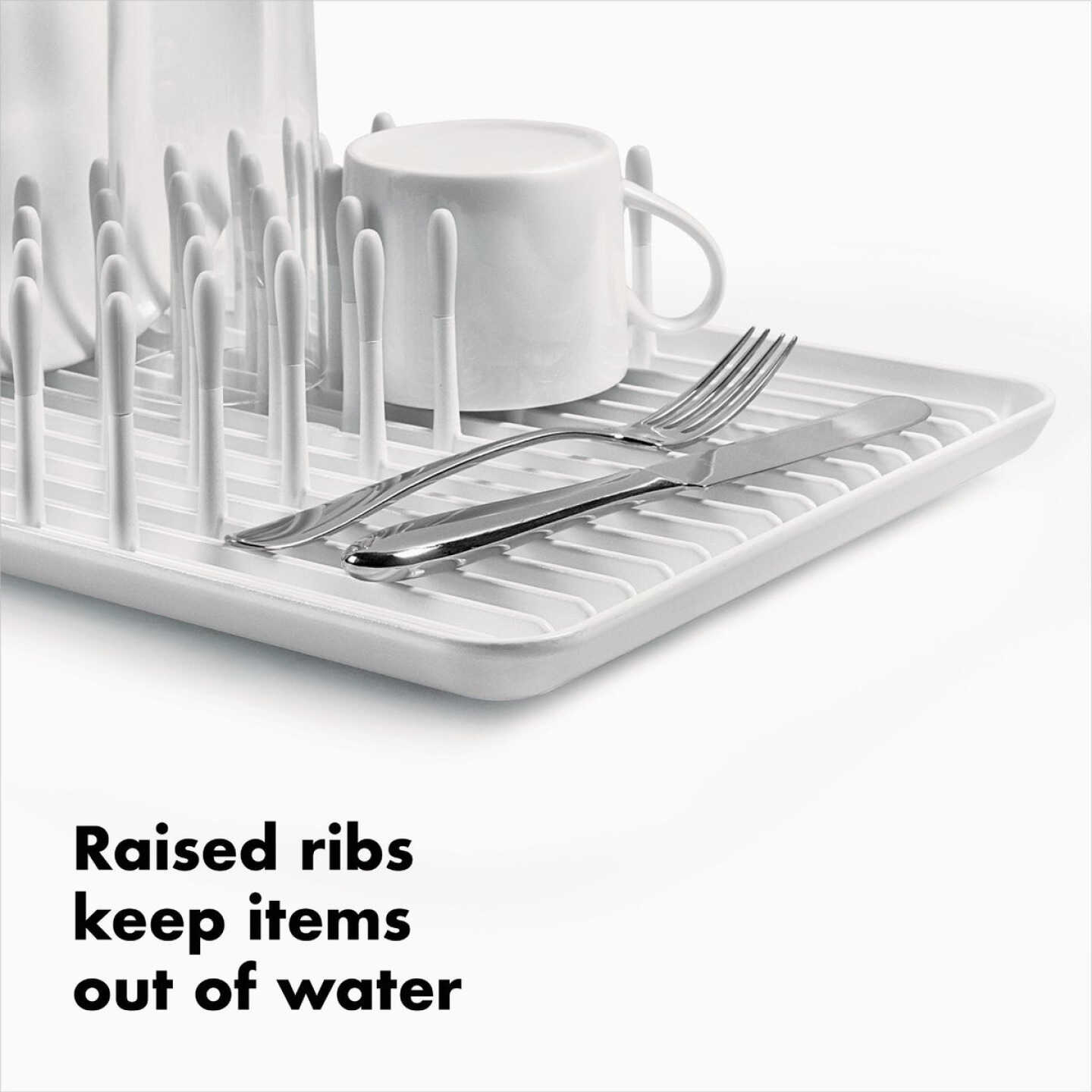OXO Good Grips 10-1/2 In. W x 13-3/4 In. L White Dish Rack Image 2