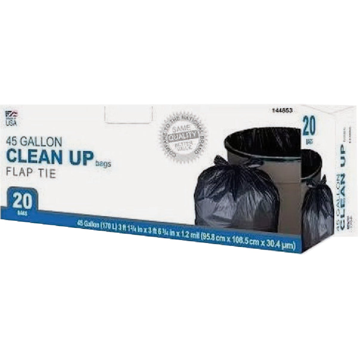 Berry 45 Gal. Black Extra Large Clean Up Trash Bags (20-Count)