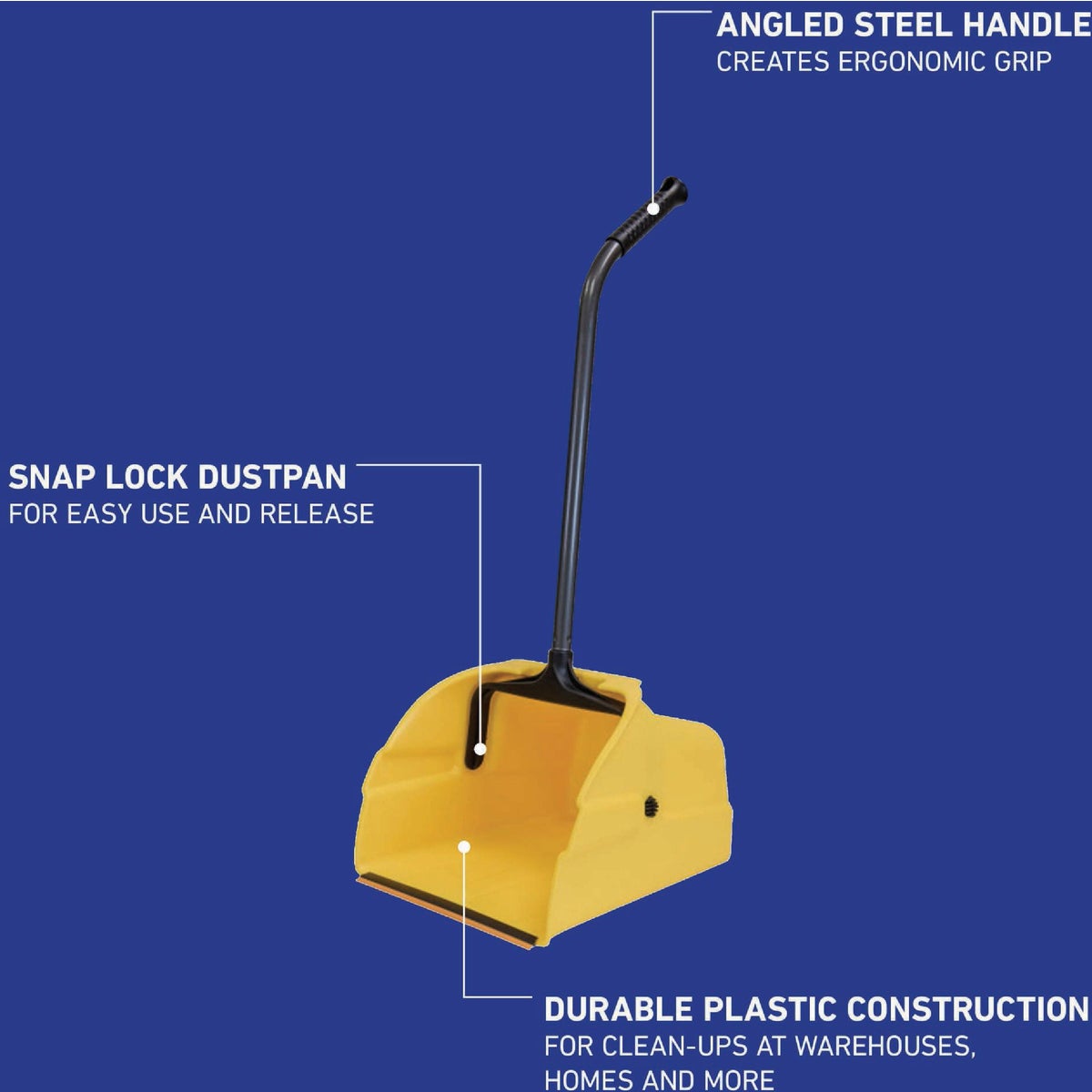 Quickie 12 In. Wide Jumbo Dust Pan with Handle Image 2