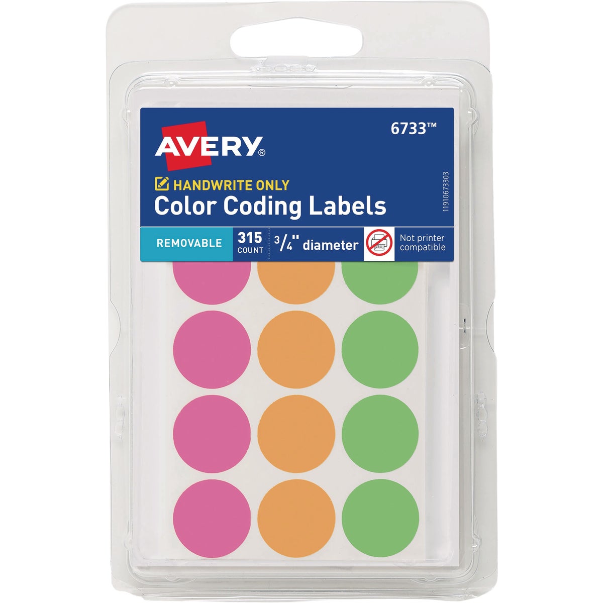 Avery 3/4 In. Matte Assorted Neon Round Removable Color Coding Labels (315-Pack)
