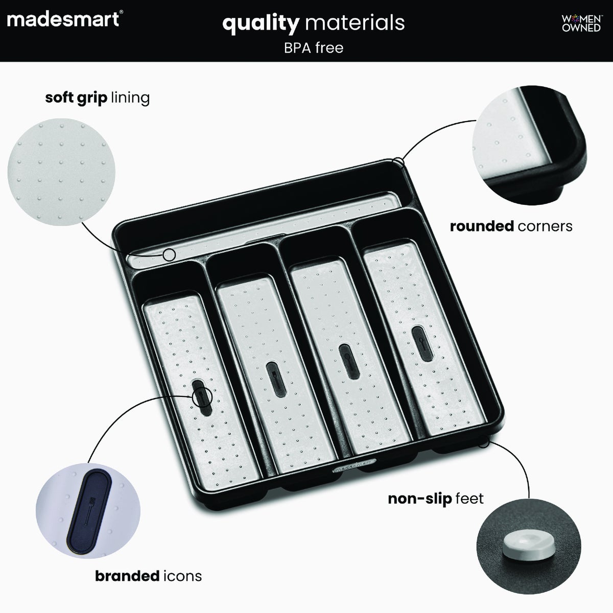 MadeSmart Classic 5 Compartment Silverware Tray Image 3
