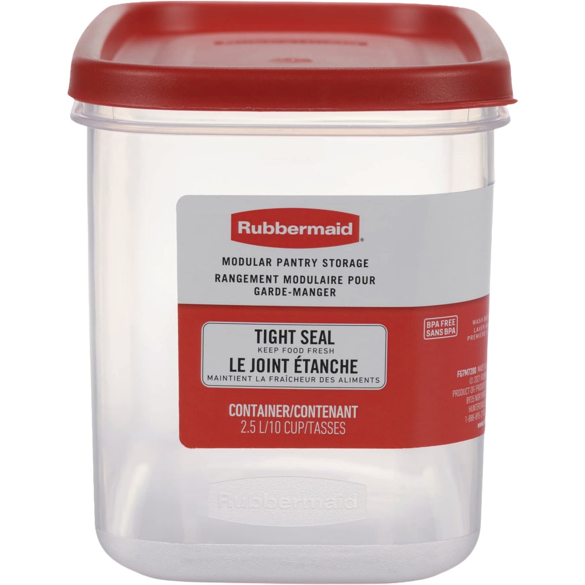 Rubbermaid Modular Red Food Storage Canister with Lid, 10 Cup Image 2