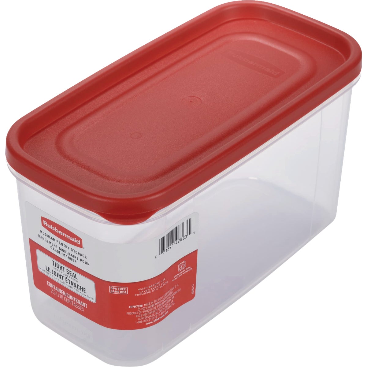 Rubbermaid Modular Red Food Storage Canister with Lid, 10 Cup Image 5